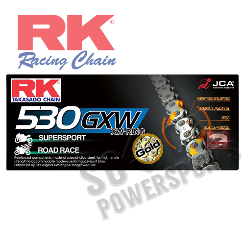 RK - RK 530 GXW GB XW-Ring Chain - 120 Links - Gold - GB530GXW-120
