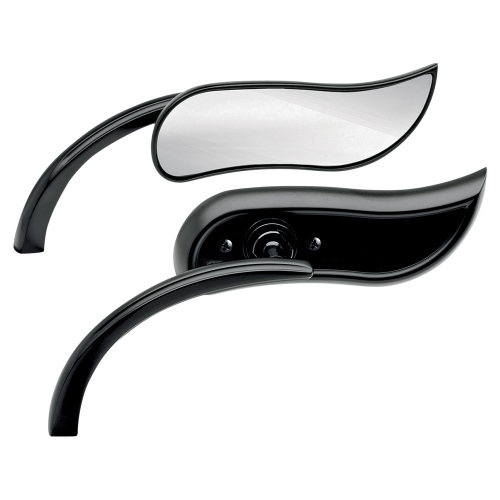 Arlen Ness - Arlen Ness Micro Die-Cast Upswept Mirror - Left - Black - 13-404