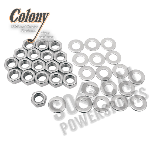 Colony - Colony Rocker Box Nut Kit - Stock Hex-Head - Chrome - 8608-36