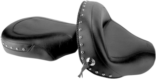 Mustang - Mustang Wide Touring Two-Piece Seat - Studded - 76070
