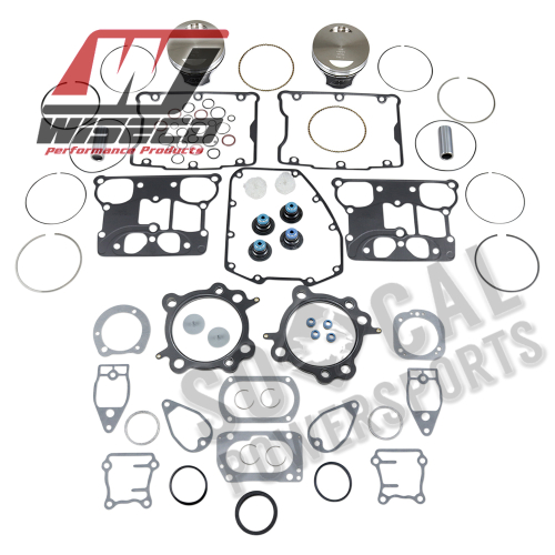 Wiseco - Wiseco VT Piston Kit (95ci., Flat Top) - .010in. Oversize to 3.885in., 9:1 Compression - VT2721