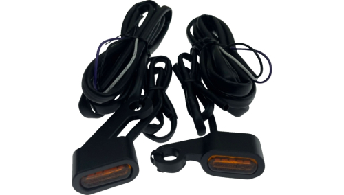 Drag Specialties - Drag Specialties LED Handlebar Marker Light - Black with Amber Lens - 2040-3056