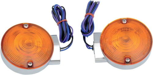Drag Specialties - Drag Specialties Replacement Touring Front Turn Signals - Chrome - 2020-0591