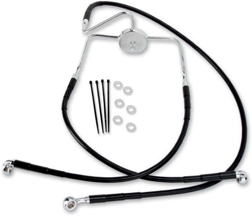 Drag Specialties - Drag Specialties Standard Length Front Stainless Steel Brake Line Kit - Black Vinyl - 644410-BLK