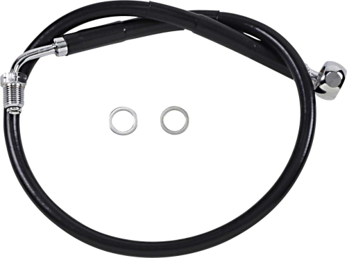 Drag Specialties - Drag Specialties Standard Length Front Stainless Steel Brake Line Kit - Black Vinyl - 1741-5806