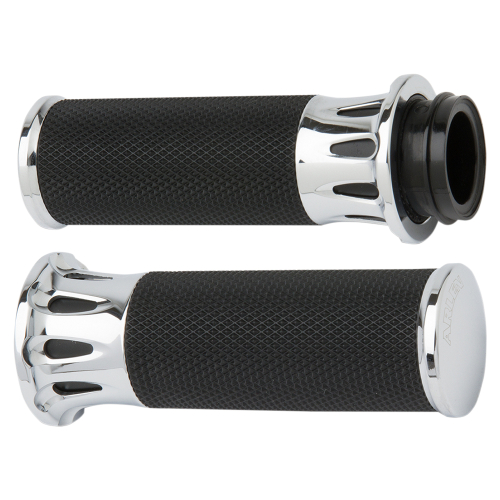 Arlen Ness - Arlen Ness Fusion Series Grips - Deep Cut - Chrome - 07-316