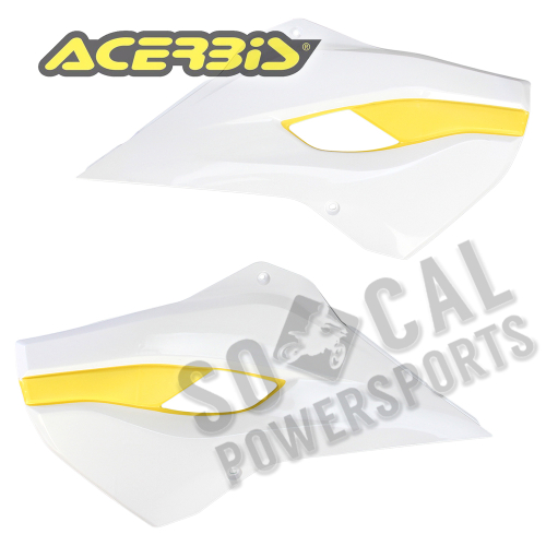 Acerbis - Acerbis Radiator Shrouds - OEM 15 White/Yellow - 2393411070