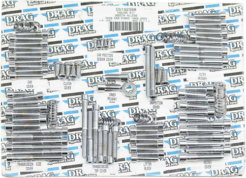 Drag Specialties - Drag Specialties Engine Case Cover Chrome Socket-Head Bolt Set - Smooth - MK371S