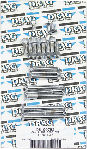 Drag Specialties - Drag Specialties Chrome Socket-Head CAM/Primary Cover Bolt Set - Knurled - MK177