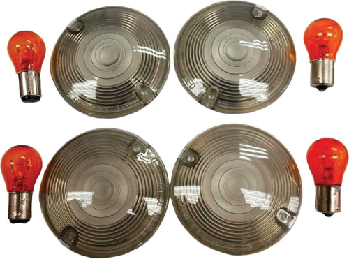 HardDrive - HardDrive Smoked Turn Signal Lens Kit - Flat - 161033