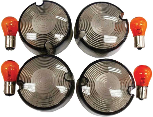 HardDrive - HardDrive Smoked Turn Signal Lens Kit - Domed - 161032