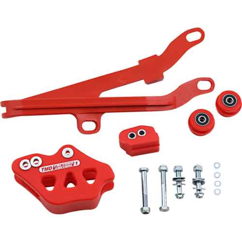 T.M. Designworks - T.M. Designworks Dirt Cross Multi-Purpose Chain Slide-N-Guide Kit FE1 Guide - Red - DCK-HQV-RD
