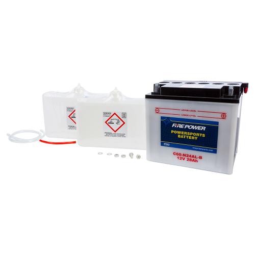 Fire Power - Fire Power Conventional 12V Heavy Duty Battery With Acid Pack - C60-N24AL-B