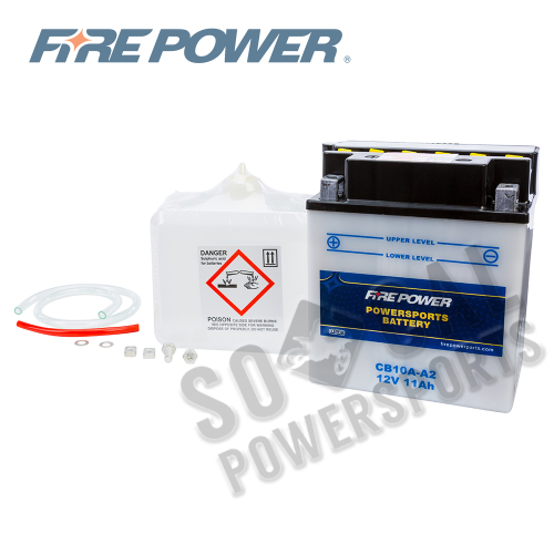 Fire Power - Fire Power Conventional 12V Heavy Duty Battery With Acid Pack - CB10A-A2
