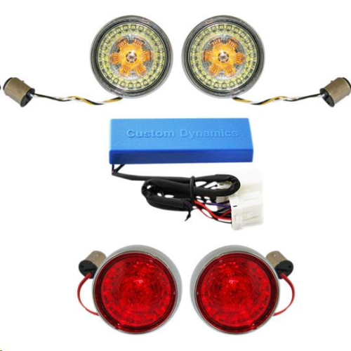 Custom Dynamics - Custom Dynamics Probeam Turn Signal Insert Kit with Signal Stabilizers - Chrome Bezel - PB-HD-BB-C