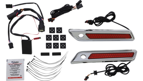 Custom Dynamics - Custom Dynamics Saddlebag Hinge Covers with Dual-Colored LED Light - Red/Chrome - CD-SBL-DC-RC