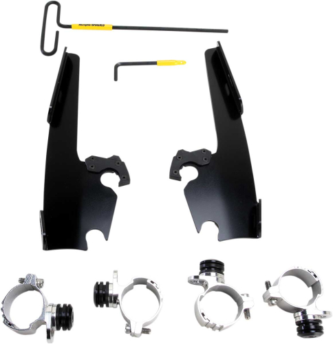 Memphis Shades - Memphis Shades Trigger-Lock Mount Kit for Fats/Slim Windshields - Black - MEB2005