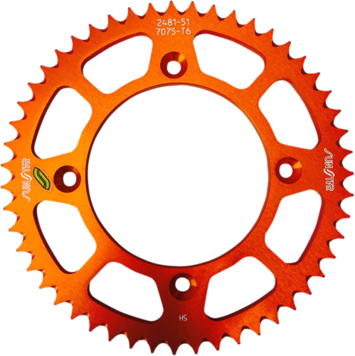 Sunstar - Sunstar Works Triplestar Aluminum Rear Sprocket - 51T - Orange - 5-248151OR