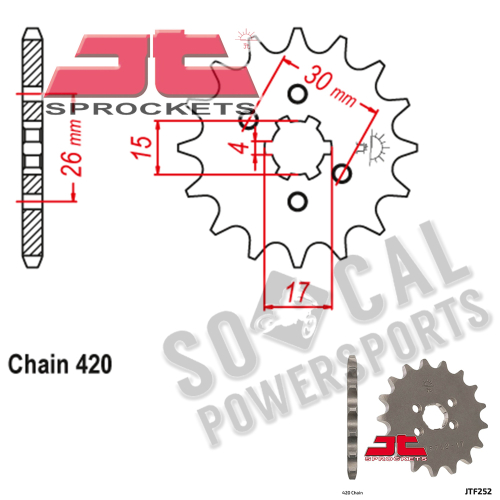 JT Sprockets - JT Sprockets Steel Front Sprocket - 16T - JTF252.16