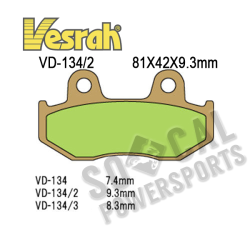 Vesrah - Vesrah Organic Brake Pads - VD-134/2