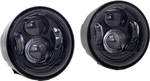 Letric Lighting Co. - Letric Lighting Co. Fat Bob LED Headlight - Black - LLC-EFBH