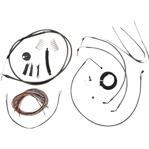 LA Choppers - LA Choppers Complete Midnight Cable Kit - 15in. - 17in. Mini Ape Hangers - LA-8154KT2-16M