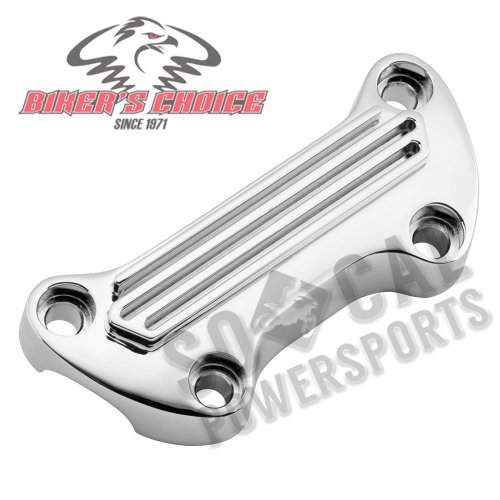 Bikers Choice - Bikers Choice Handlebar Top Clamp - Finned - Chrome - 489999