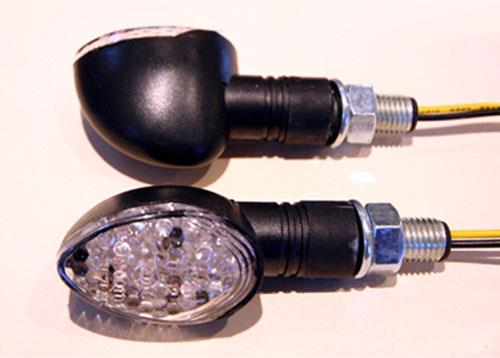 K&S Technologies - K&S Technologies LED Ultra Mini Stalk Marker Lights - Oval with Long Stem Carbon Body - 25-8931