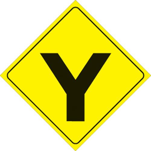 Voss - Voss 12x12in. Reflective Trail Sign - Y-Intersection (Yellow/Black) - 437 Y YR