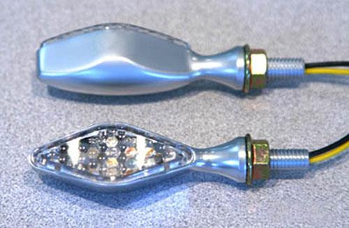 K&S Technologies - K&S Technologies LED Ultra Mini Stalk Marker Lights - Diamond Brushed Chrome Body with Rim - 25-8923