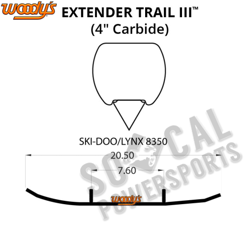 Woodys - Woodys Extender Trail III Flat-Top Carbide Runners - ELX3-8350