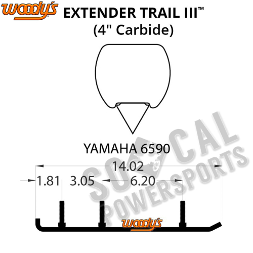 Woodys - Woodys Extender Trail III Flat-Top Carbide Runners - EYV3-6590