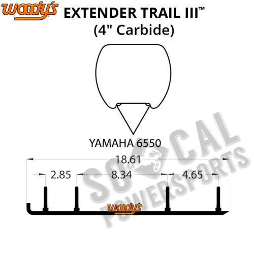 Woodys - Woodys Extender Trail III Flat-Top Carbide Runners - EYV3-6550