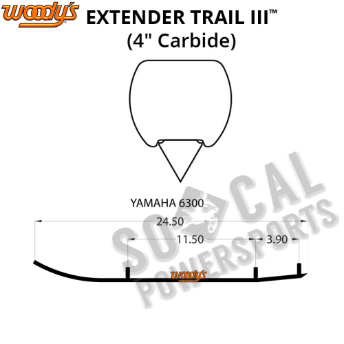 Woodys - Woodys Extender Trail III Flat-Top Carbide Runners - EYV3-6300