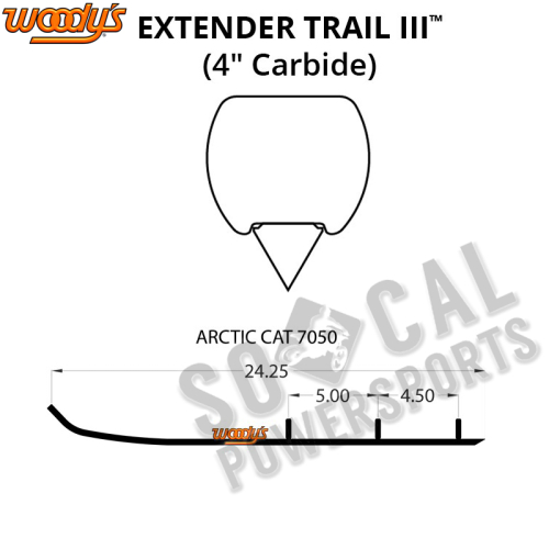 Woodys - Woodys Extender Trail III Flat-Top Carbide Runners - EAT3-7050