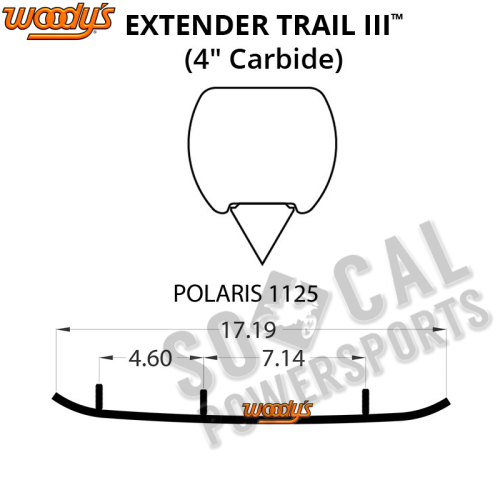 Woodys - Woodys Extender Trail III Flat-Top Carbide Runners - EPI3-1125