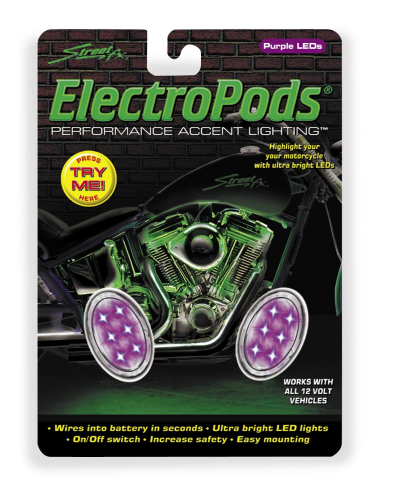 Street FX - Street FX Electropods Oval Lightpod - Purple/Chrome - 1041905