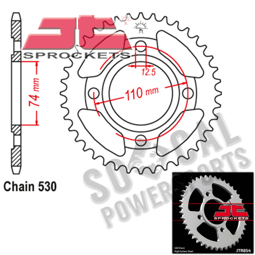 JT Sprockets - JT Sprockets Steel Rear Sprocket - 39T - JTR854.39