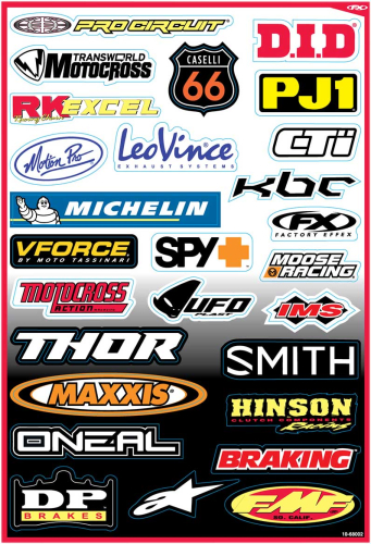 Factory Effex - Factory Effex Sponsor Stickers Kit - 10-68002