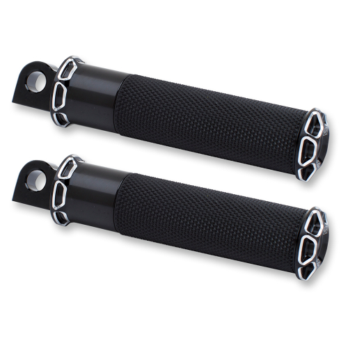 Arlen Ness - Arlen Ness Fusion Footpegs - Bevelled - Black - 07-929