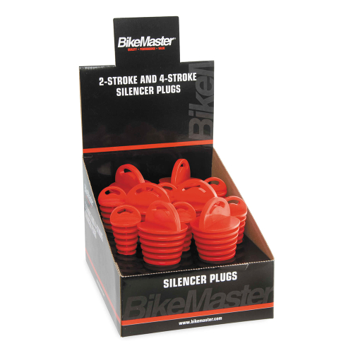 BikeMaster - BikeMaster Rubber Muffler Plug - 12 Pack Display - 151686