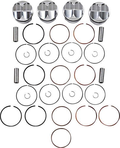 J.E. Pistons - J.E. Pistons Round Piston Kit - 2.00mm Oversize to Bore 81.00mm, 11.5:1 Compression - 153766
