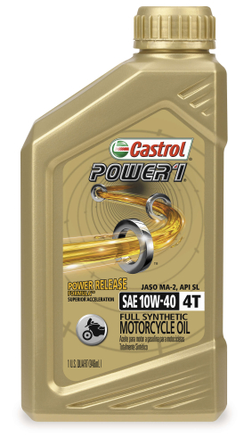 Castrol - Castrol Power 1 Racing 4T Motorcycle Oil - 10W40 - 1qt. - 15D1C9