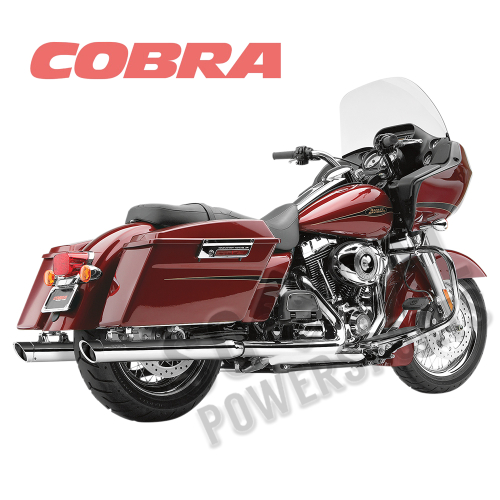 Cobra - Cobra 3in. Slashcut Slip-On Mufflers - Chrome - 6020