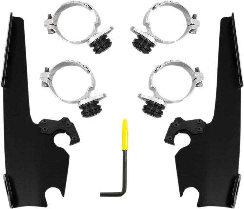 Memphis Shades - Memphis Shades Trigger-Lock Mount Kit for Fats/Slim Windshields - Black - MEB2013
