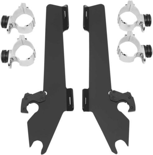 Memphis Shades - Memphis Shades Trigger-Lock Mount Kit for Batwing Fairing - Black - MEM8994