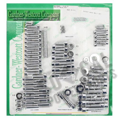 Gardner-Westcott - Gardner-Westcott Motor Chrome Steel Socket-Head Bolt Kit - P-88-79