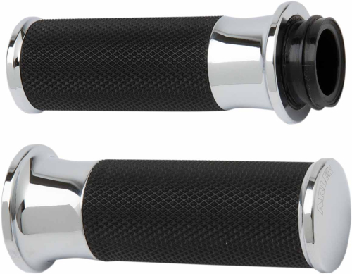 Arlen Ness - Arlen Ness Fusion Series Grips - Smooth - Chrome - 07-320