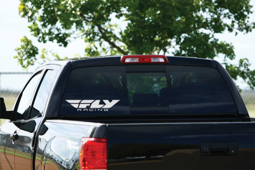 Fly Racing - Fly Racing Fly Window Decal - White - 20" FLY RACING TDC W
