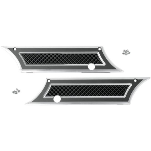 Eddie Trotta Designs - Eddie Trotta Designs Diamond Cut Saddlebag Latch Covers - Black Anodized - TC981B